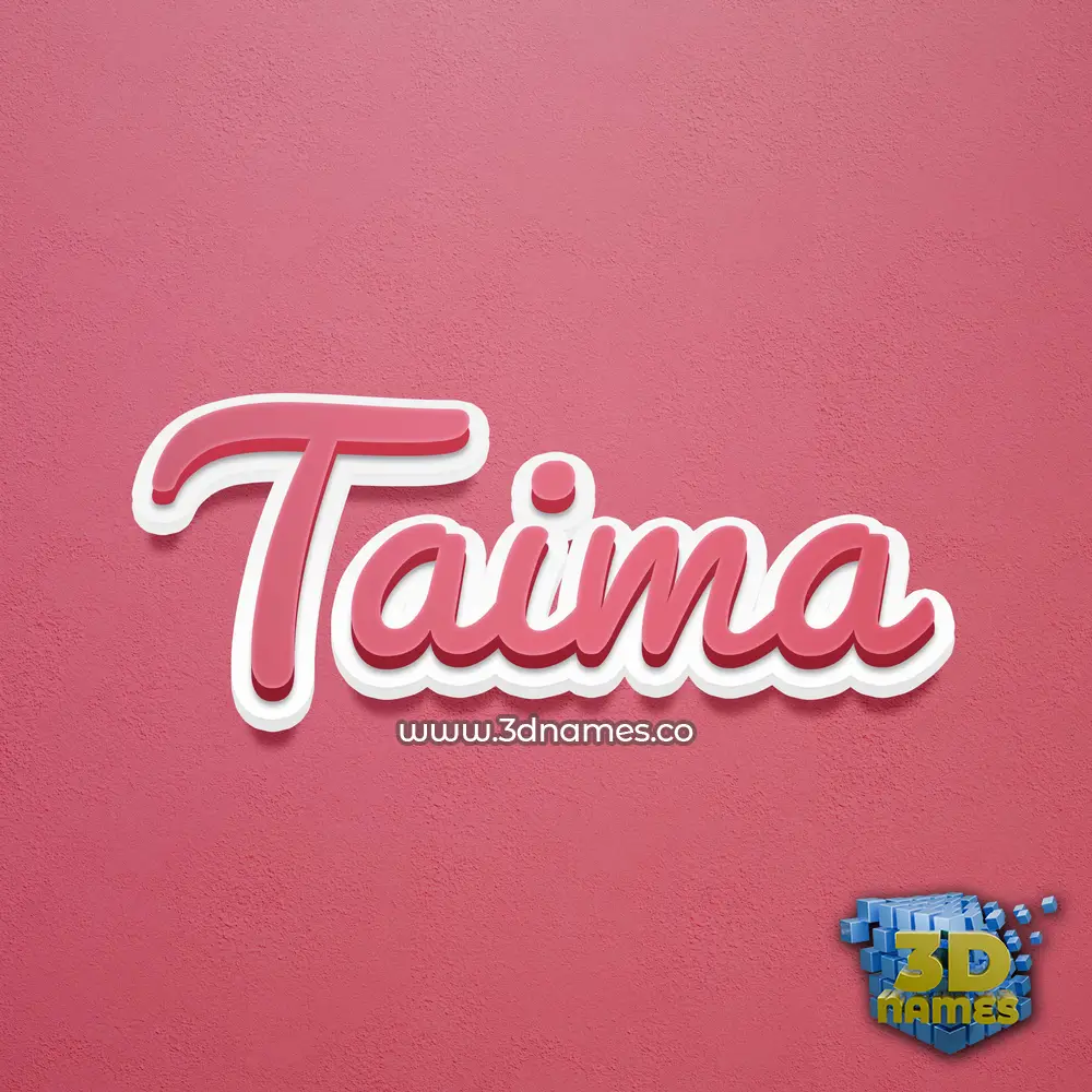 taima in Red Scribble style - 3D name wallpaper