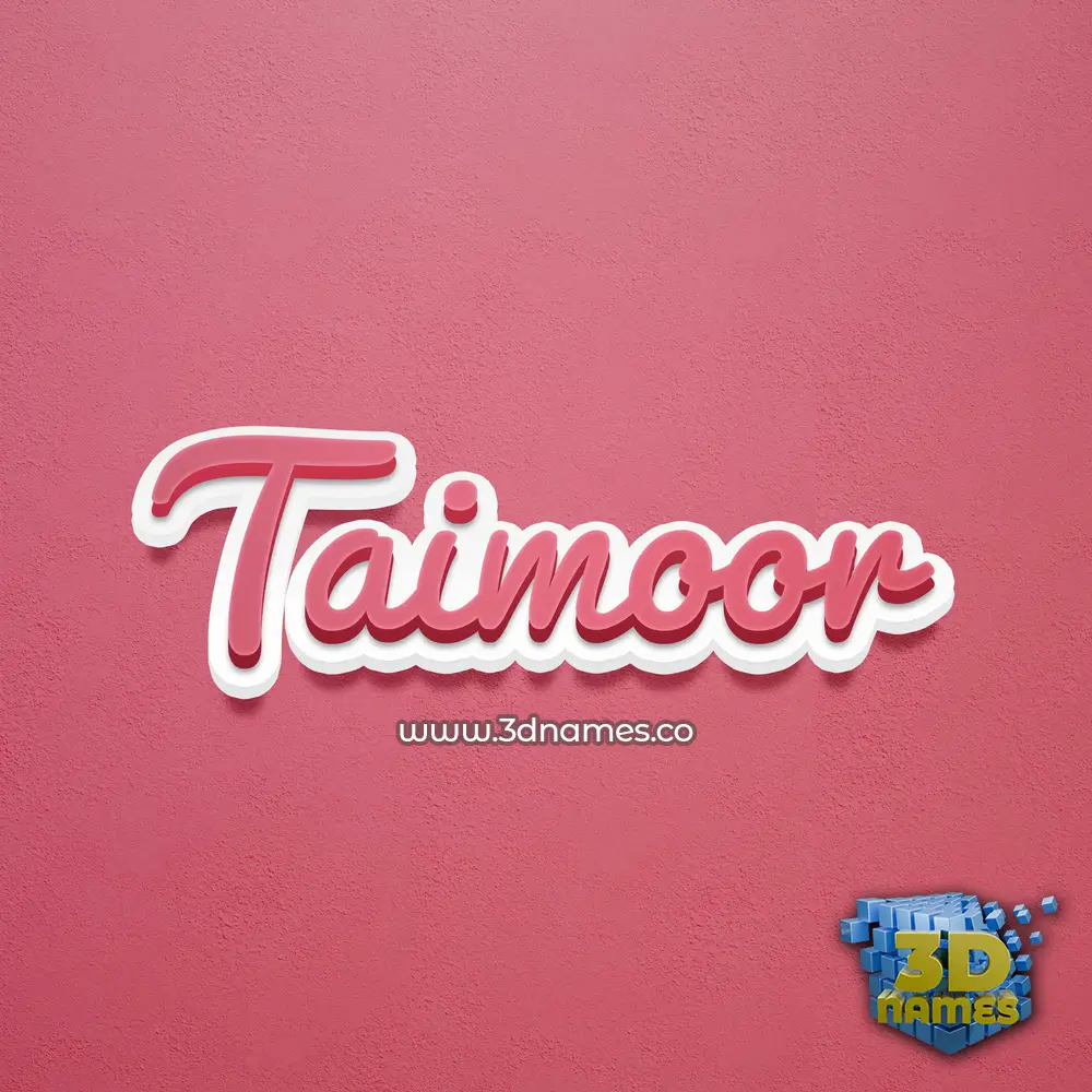 taimoor in Red Scribble style - 3D name wallpaper