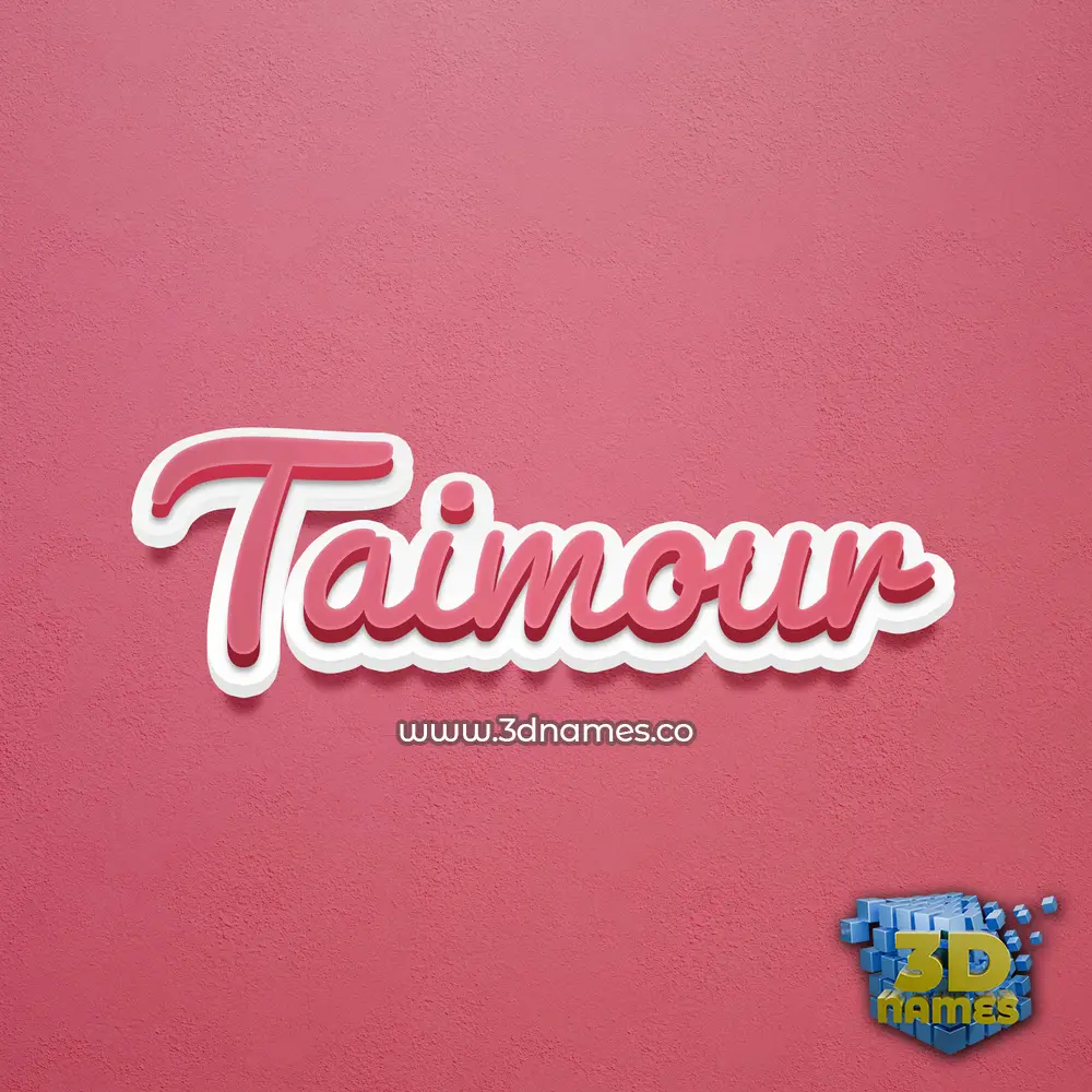 taimour in Red Scribble style - 3D name wallpaper