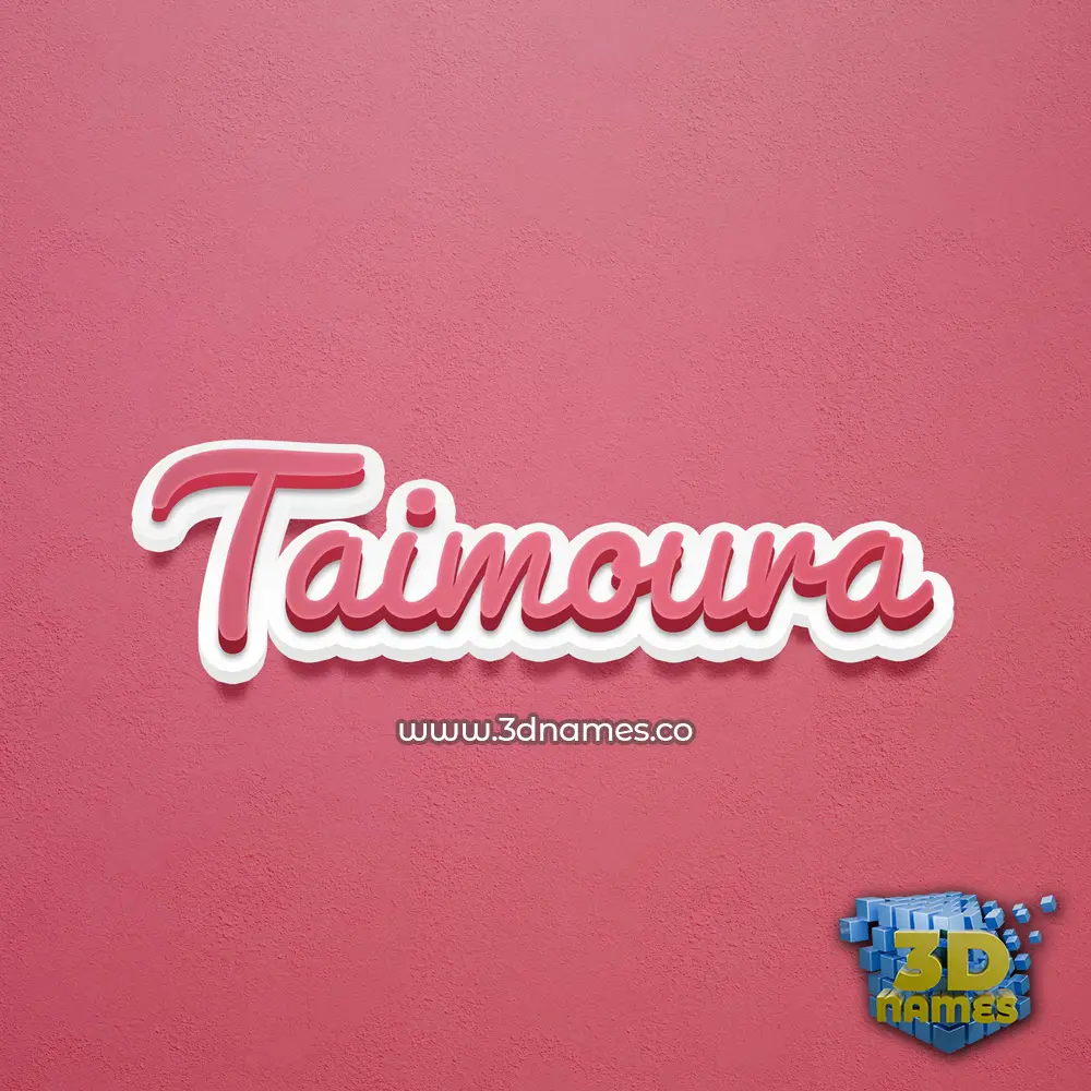 taimoura in Red Scribble style - 3D name wallpaper