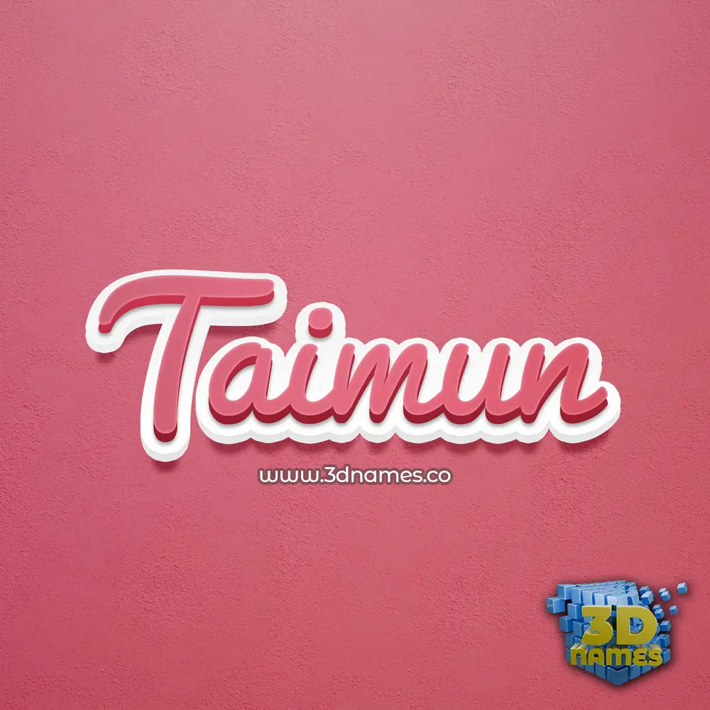 taimun in Red Scribble style - 3D name wallpaper