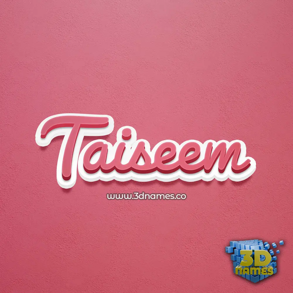 taiseem in Red Scribble style - 3D name wallpaper