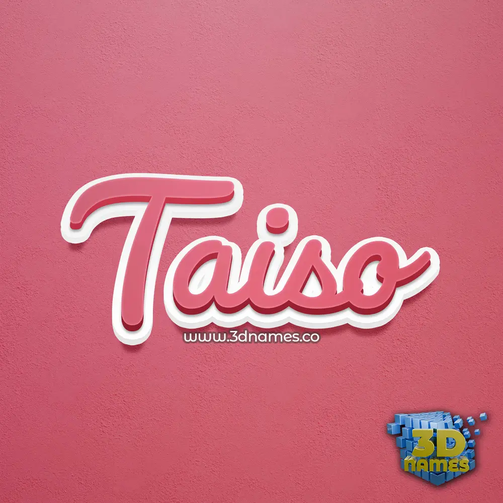 taiso in Red Scribble style - 3D name wallpaper