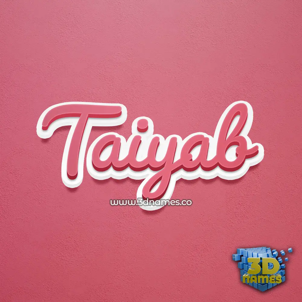 taiyab in Red Scribble style - 3D name wallpaper