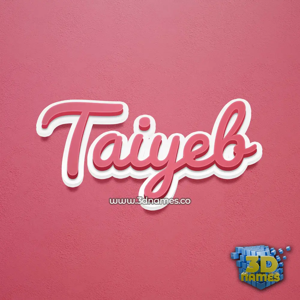 taiyeb in Red Scribble style - 3D name wallpaper
