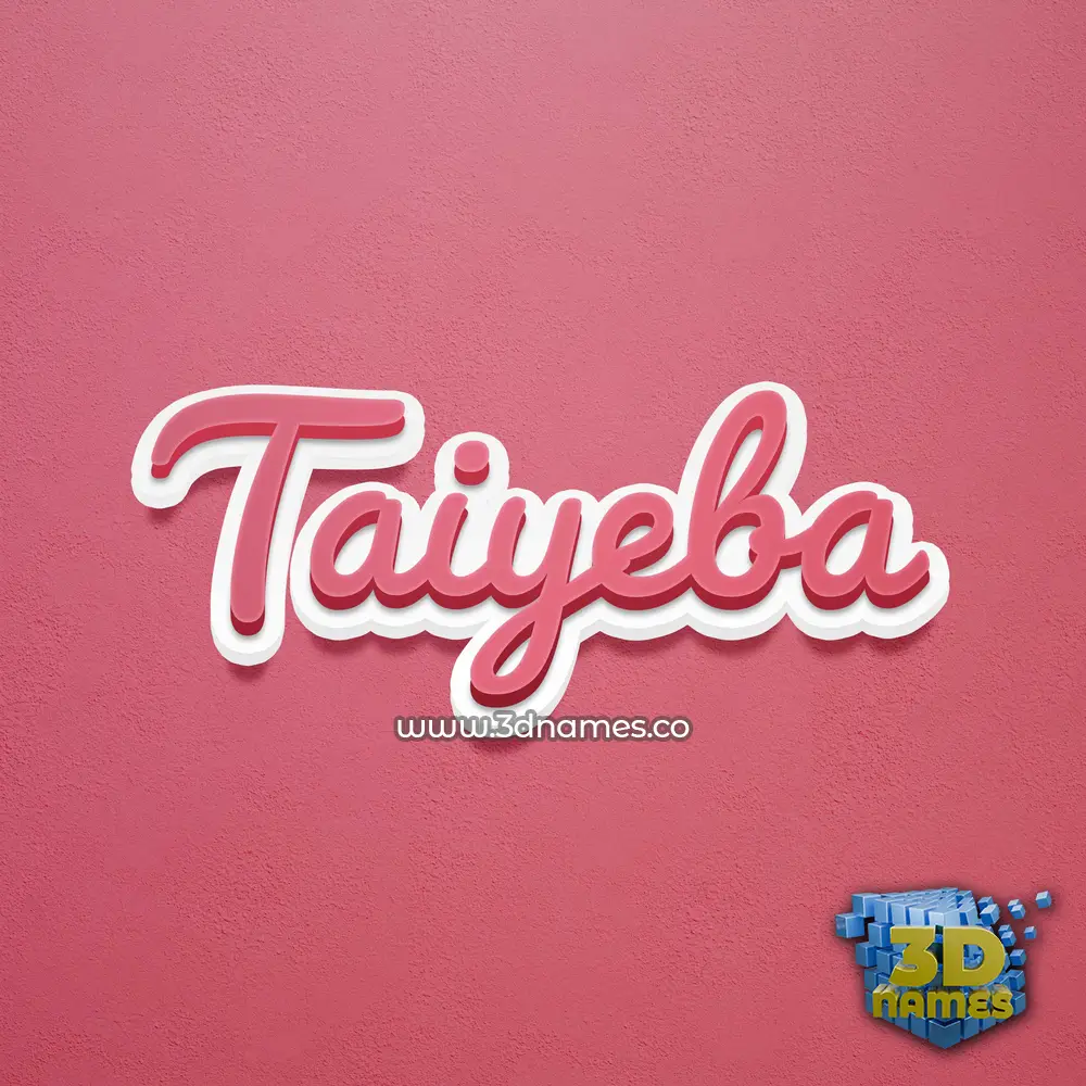 taiyeba in Red Scribble style - 3D name wallpaper