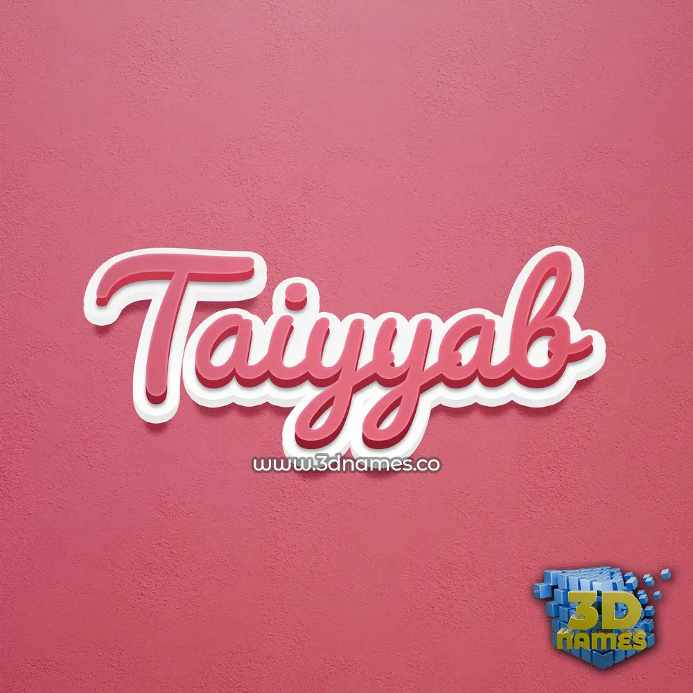 taiyyab in Red Scribble style - 3D name wallpaper