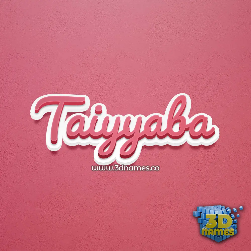 taiyyaba in Red Scribble style - 3D name wallpaper