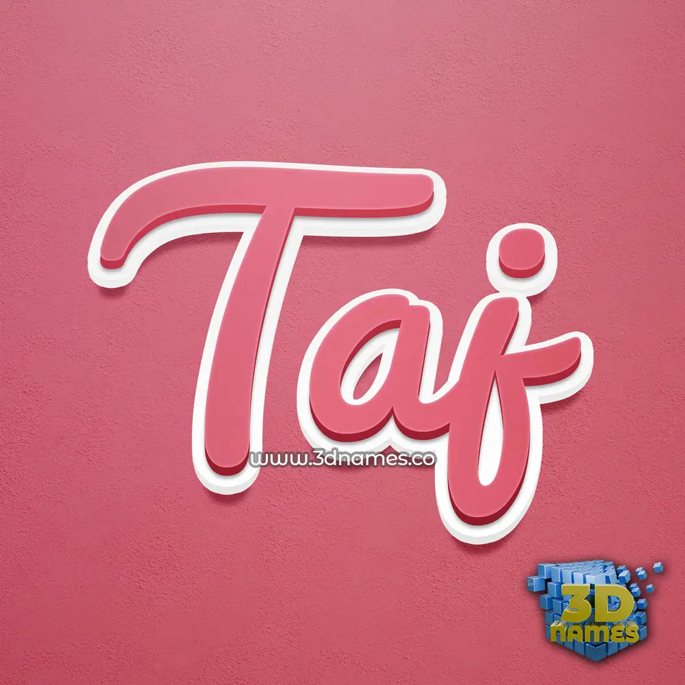 taj in Red Scribble style - 3D name wallpaper