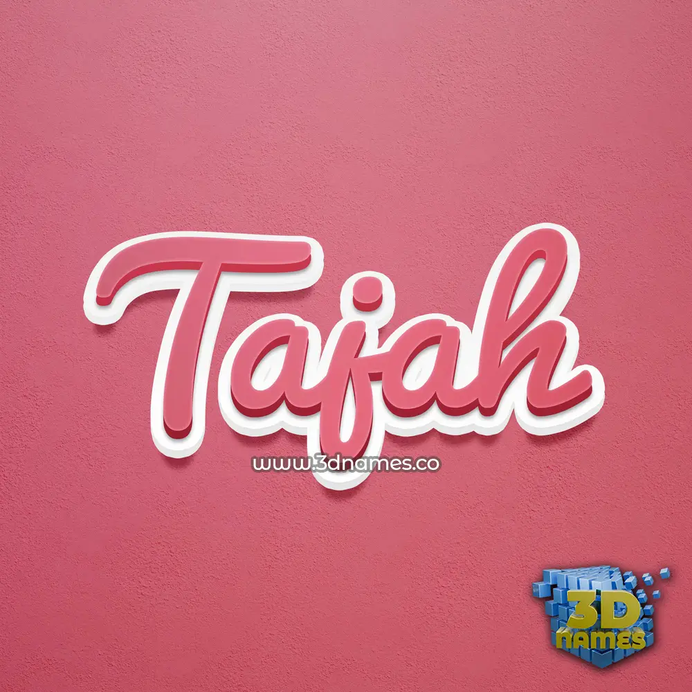tajah in Red Scribble style - 3D name wallpaper