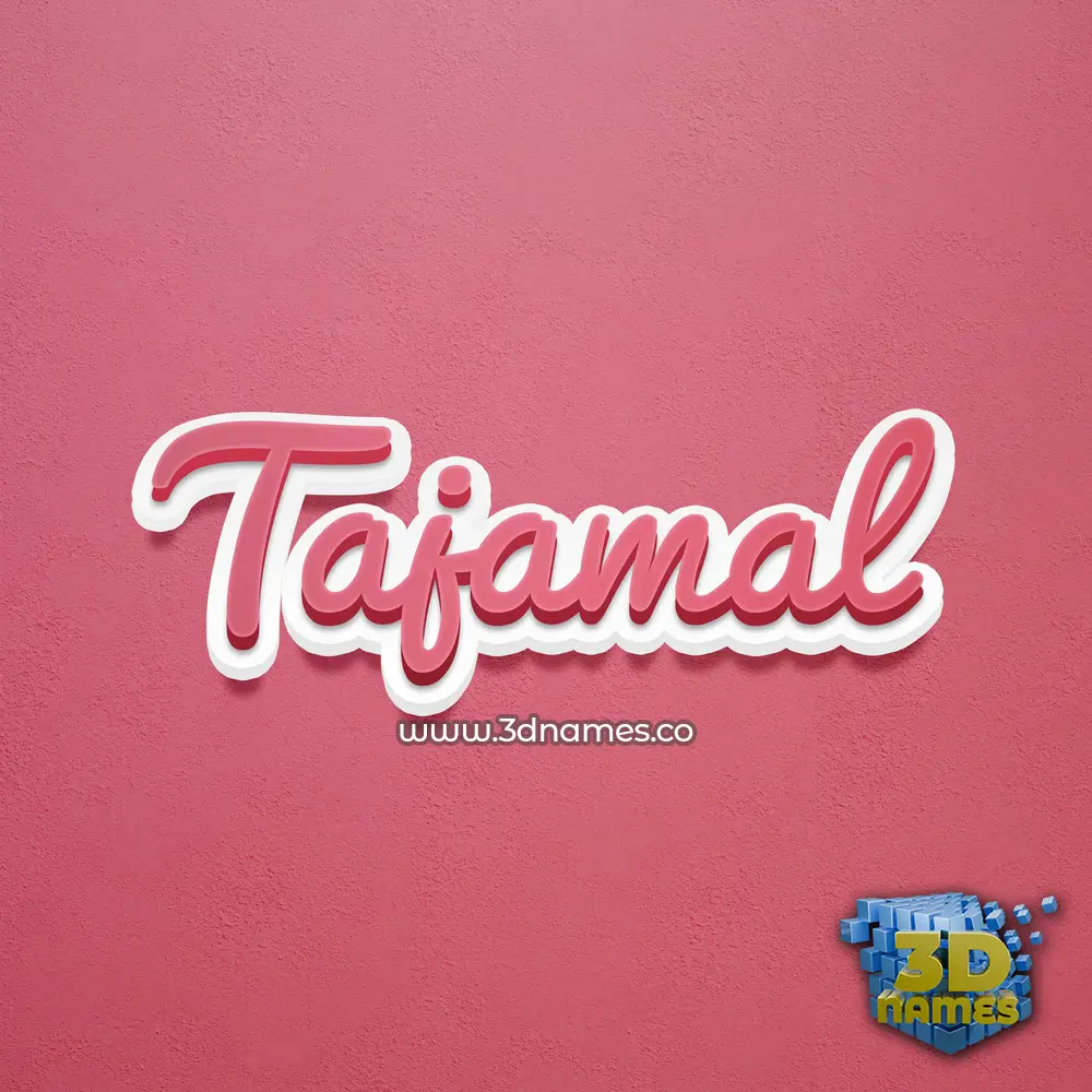tajamal in Red Scribble style - 3D name wallpaper