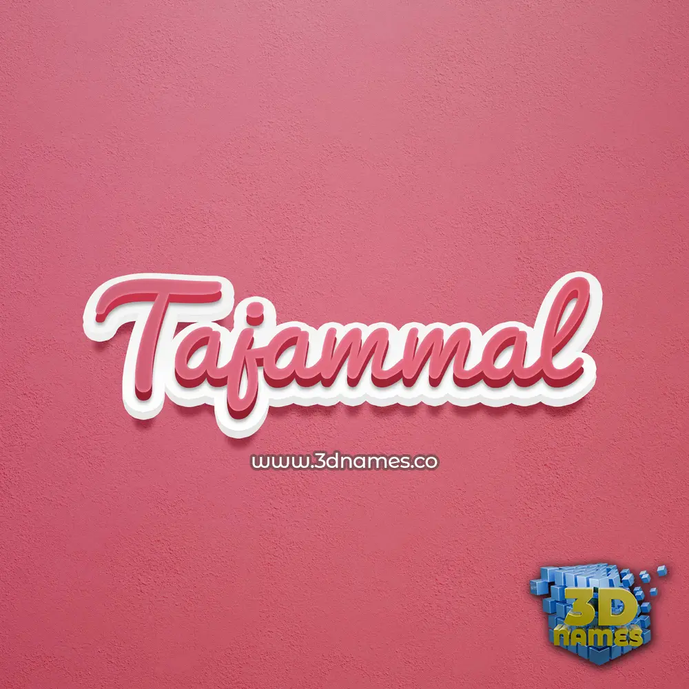tajammal in Red Scribble style - 3D name wallpaper
