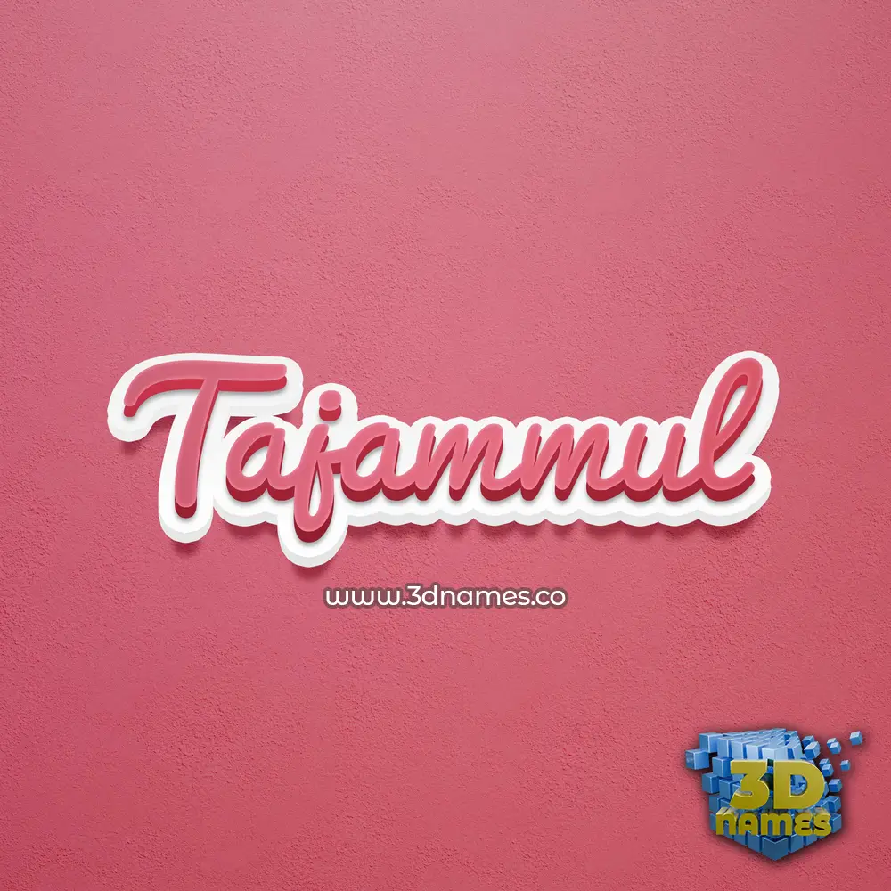 tajammul in Red Scribble style - 3D name wallpaper