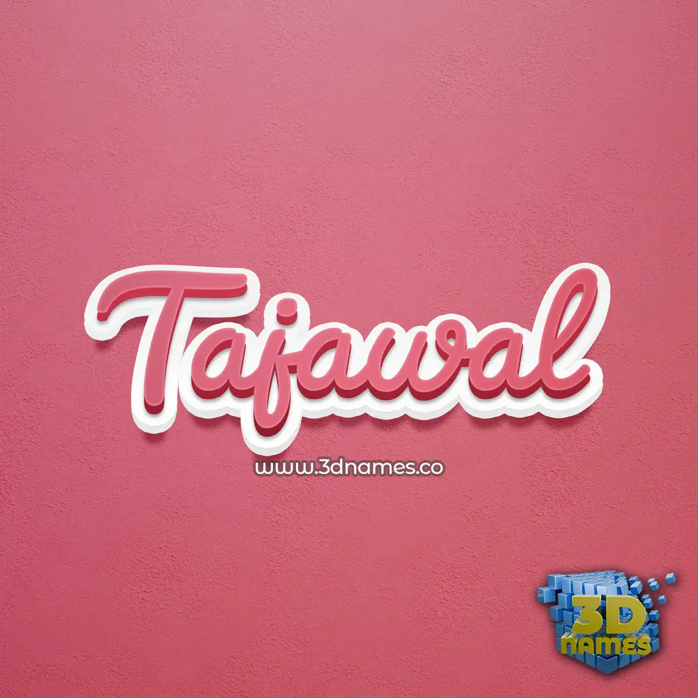 tajawal in Red Scribble style - 3D name wallpaper