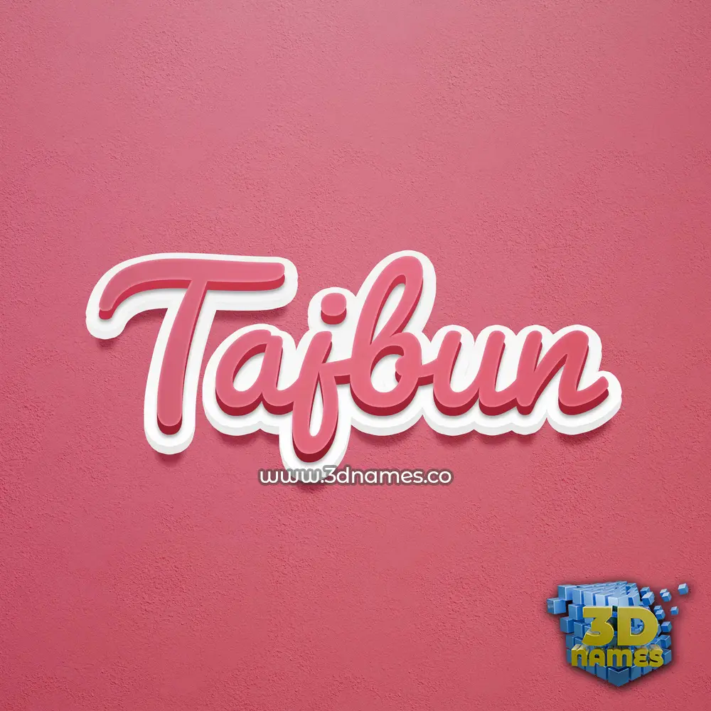 tajbun in Red Scribble style - 3D name wallpaper