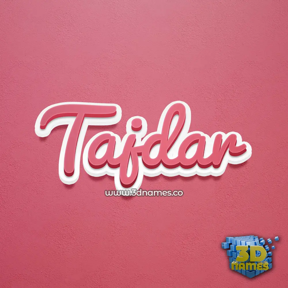 tajdar in Red Scribble style - 3D name wallpaper