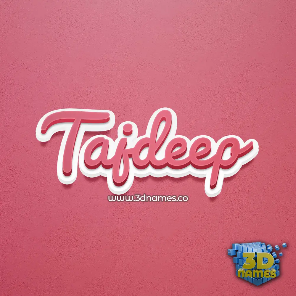 tajdeep in Red Scribble style - 3D name wallpaper