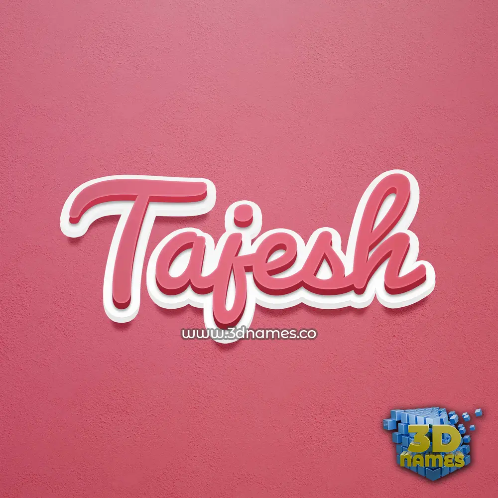 tajesh in Red Scribble style - 3D name wallpaper