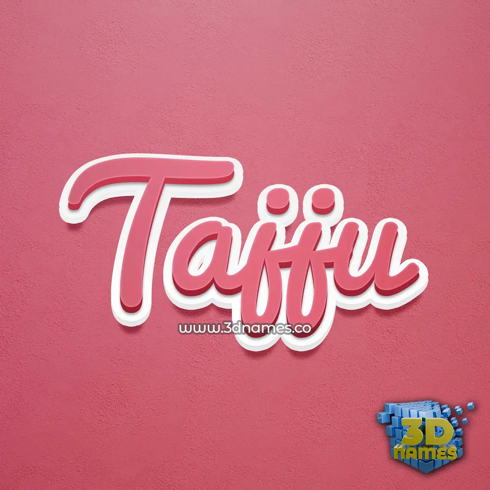 tajju in Red Scribble style - 3D name wallpaper
