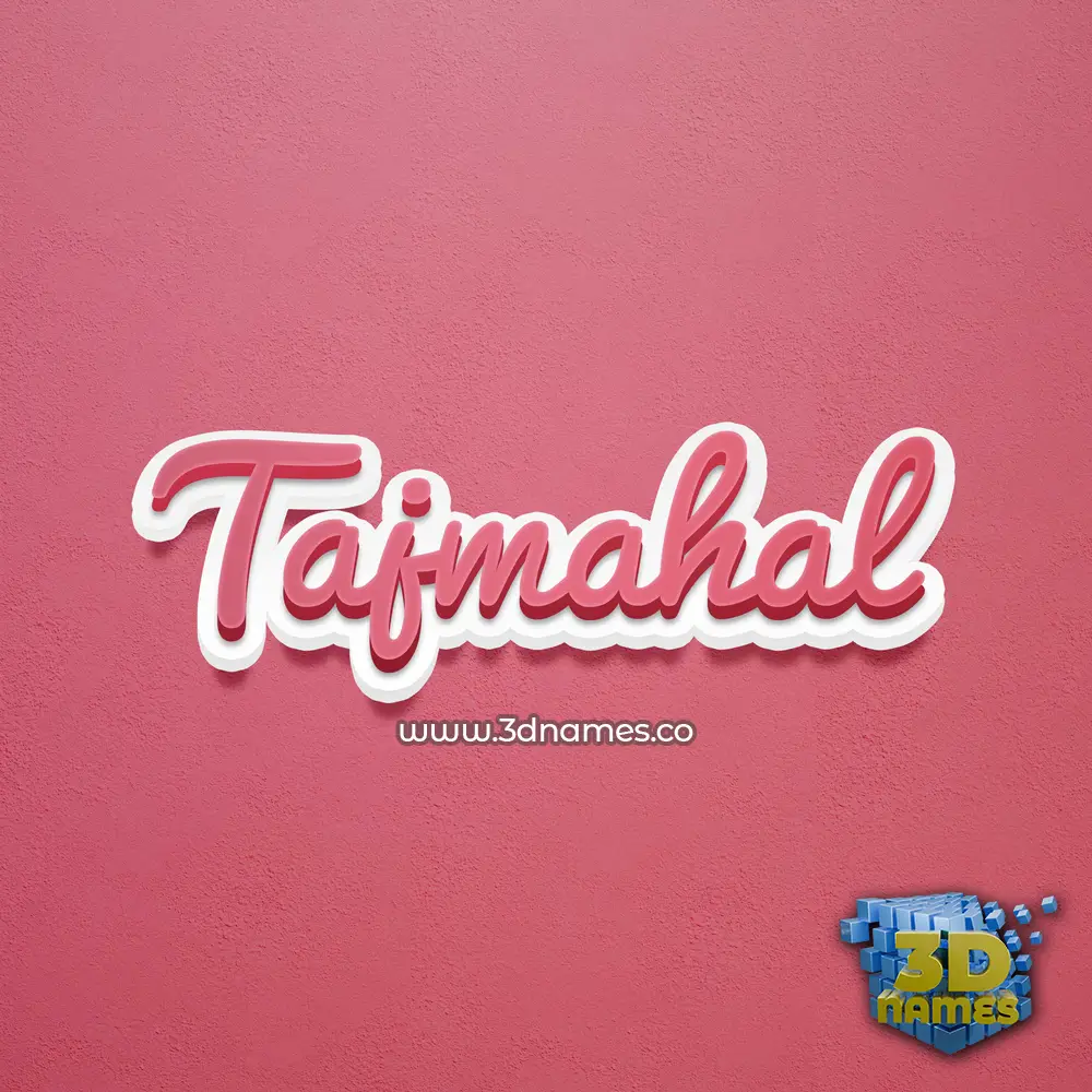 tajmahal in Red Scribble style - 3D name wallpaper
