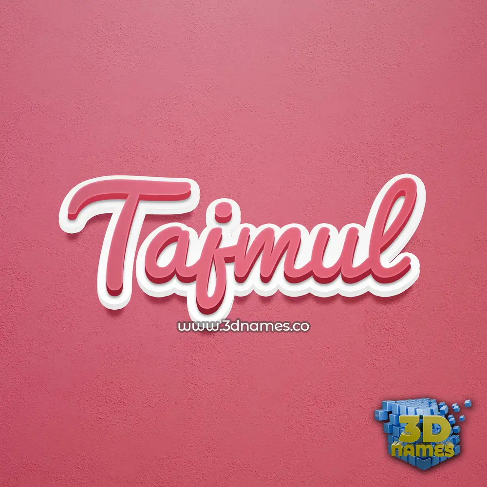 tajmul in Red Scribble style - 3D name wallpaper