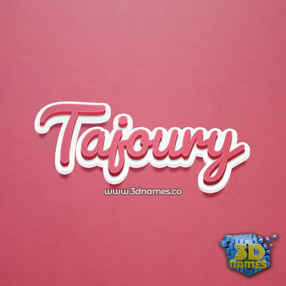 tajoury in Red Scribble style - 3D name wallpaper