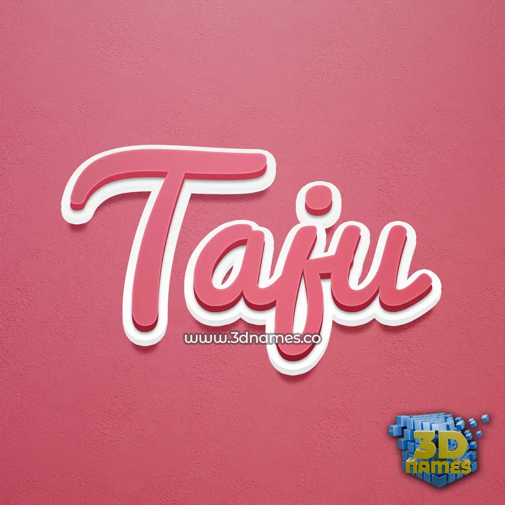 taju in Red Scribble style - 3D name wallpaper