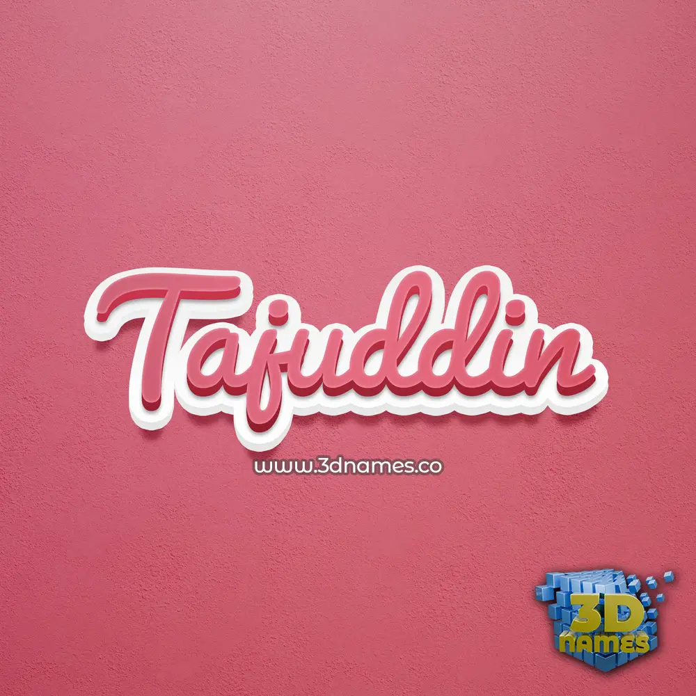 tajuddin in Red Scribble style - 3D name wallpaper