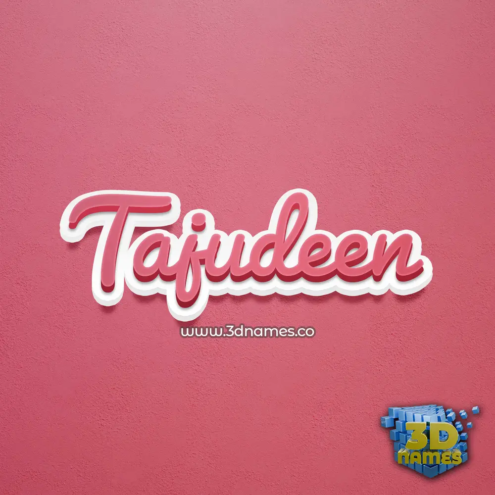 tajudeen in Red Scribble style - 3D name wallpaper