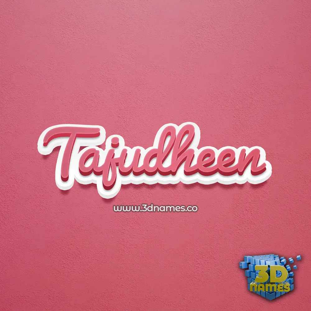 tajudheen in Red Scribble style - 3D name wallpaper