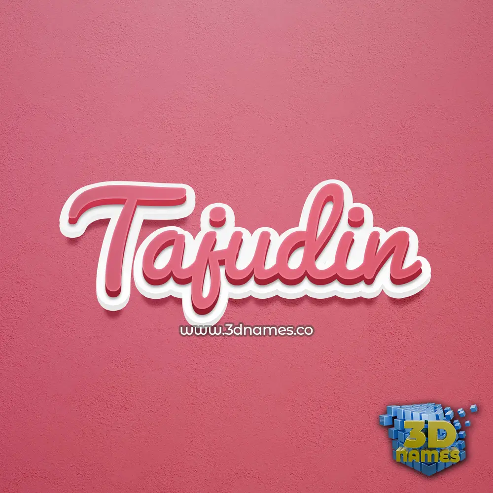 tajudin in Red Scribble style - 3D name wallpaper