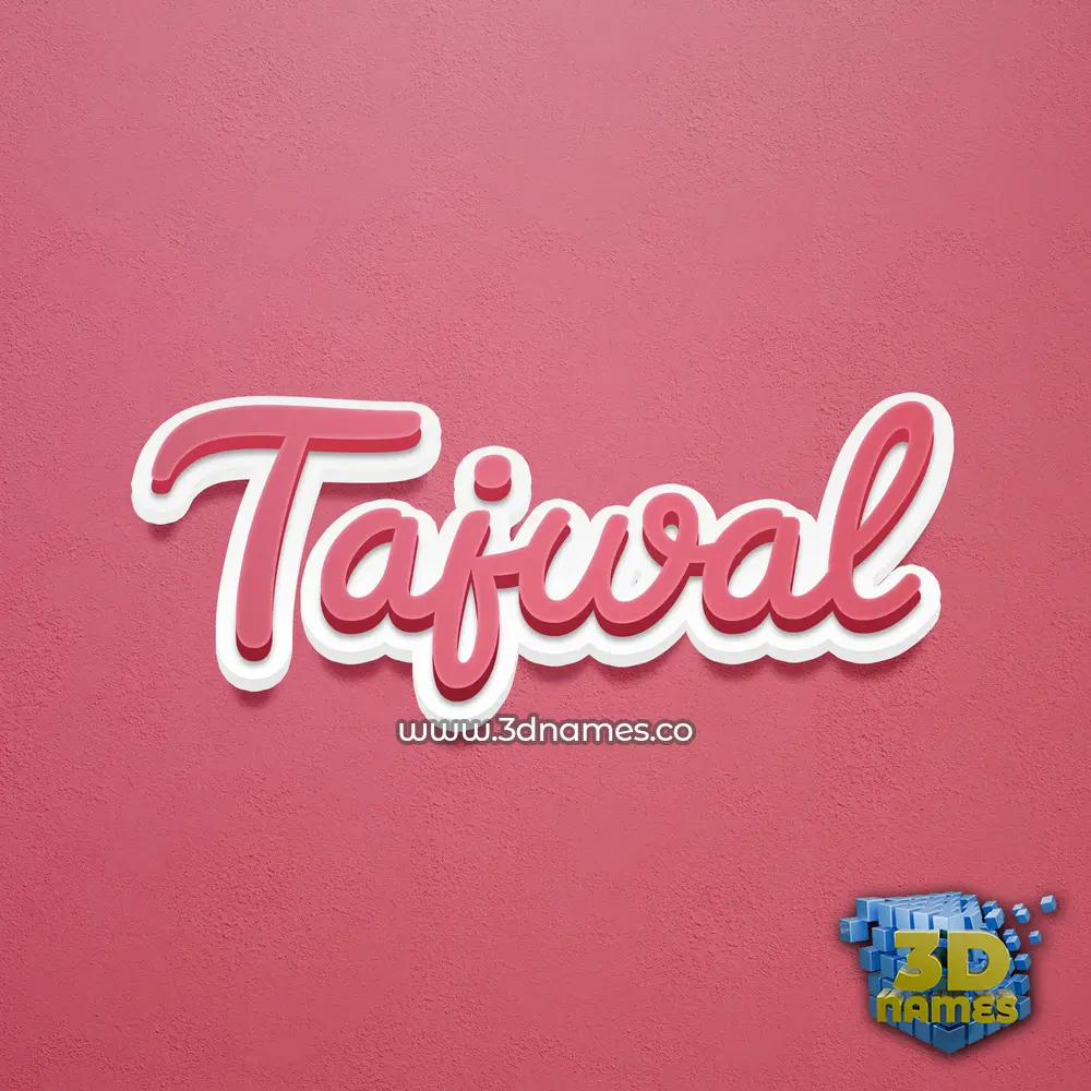 tajwal in Red Scribble style - 3D name wallpaper
