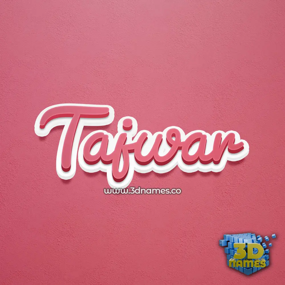 tajwar in Red Scribble style - 3D name wallpaper