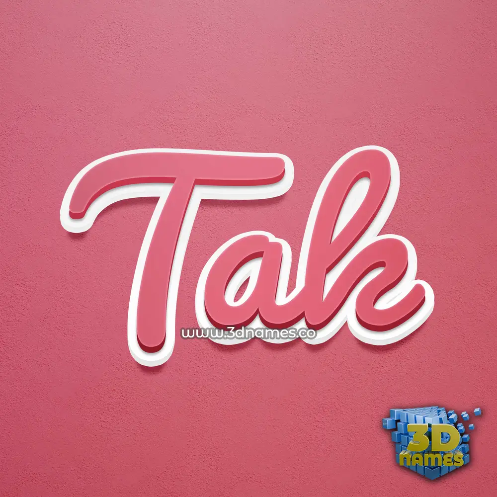 tak in Red Scribble style - 3D name wallpaper