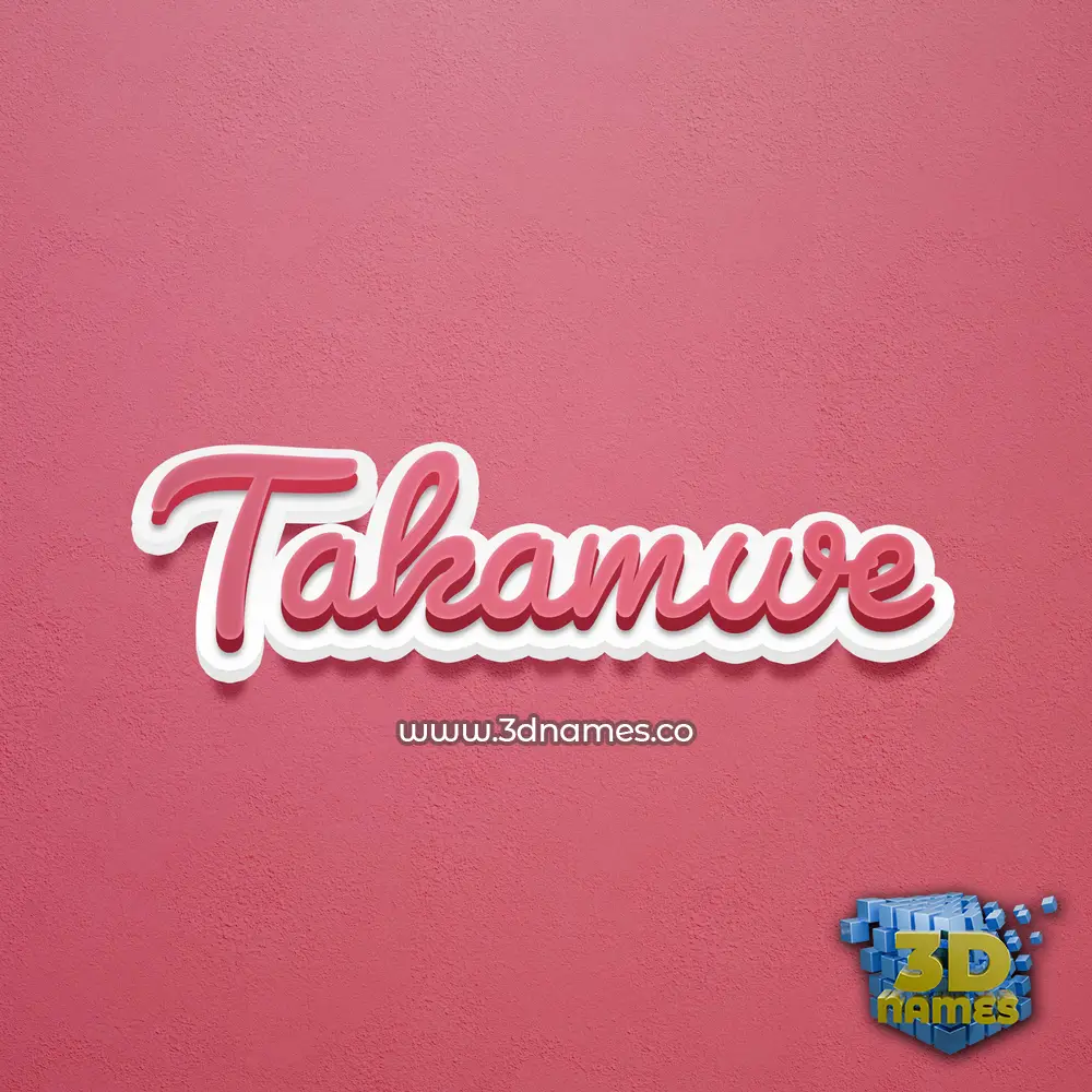 takamwe in Red Scribble style - 3D name wallpaper