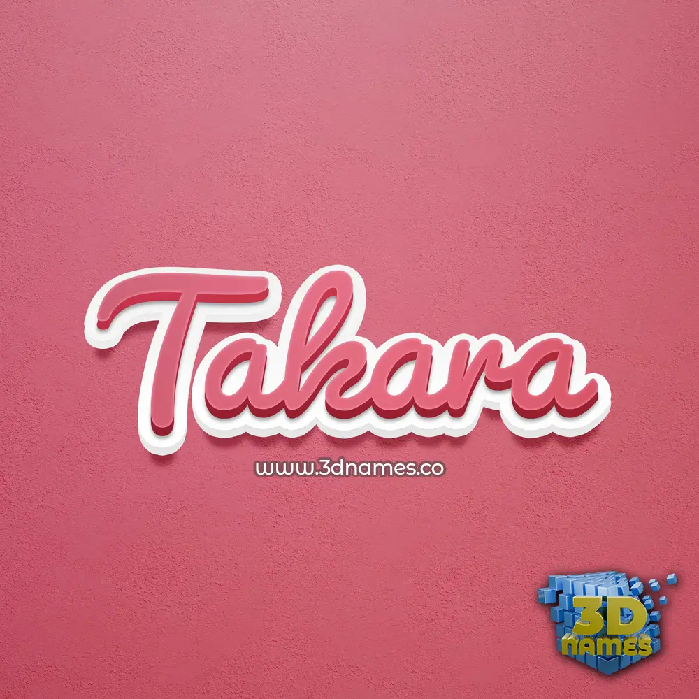 takara in Red Scribble style - 3D name wallpaper