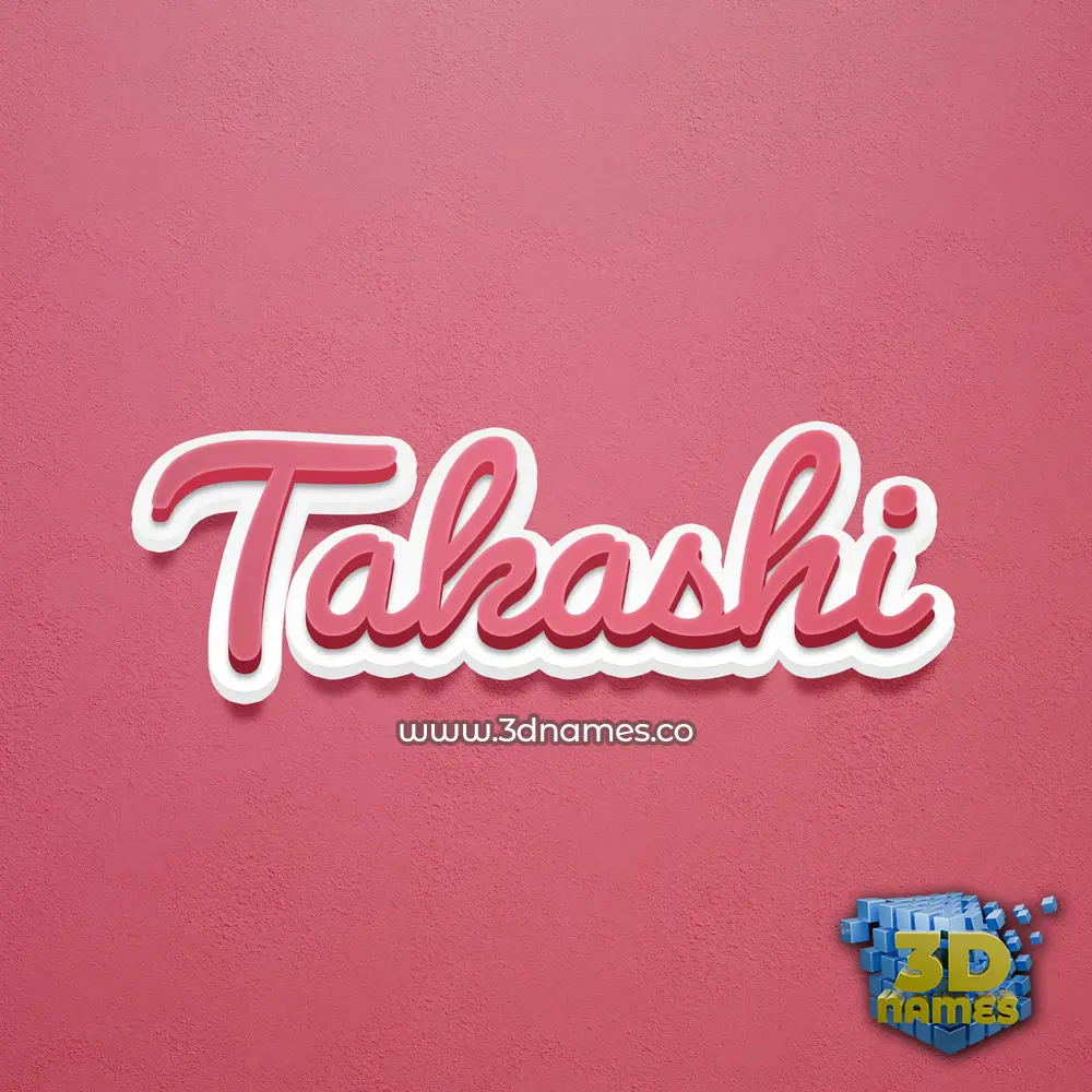 takashi in Red Scribble style - 3D name wallpaper