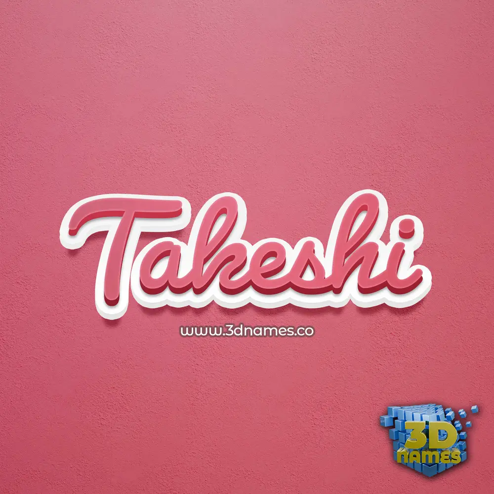 takeshi in Red Scribble style - 3D name wallpaper