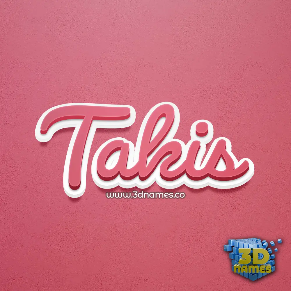 takis in Red Scribble style - 3D name wallpaper