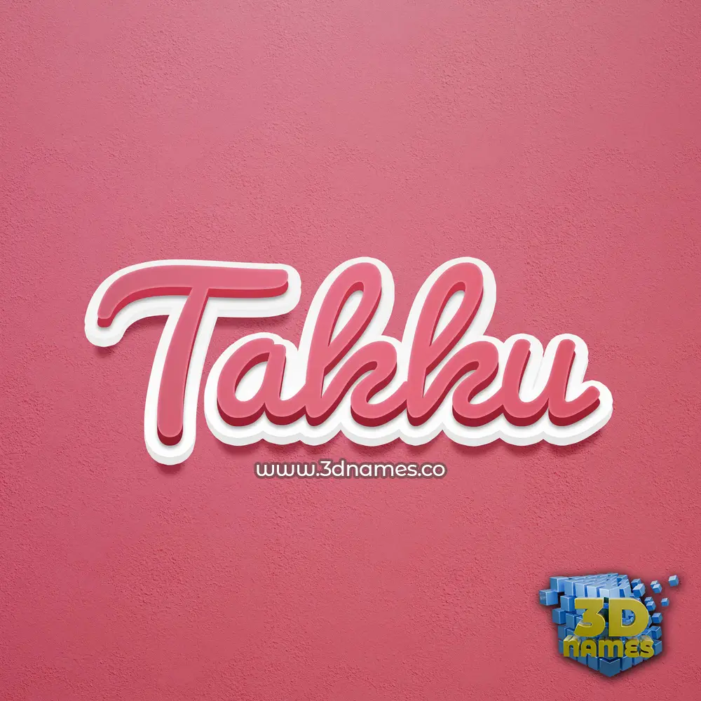 takku in Red Scribble style - 3D name wallpaper