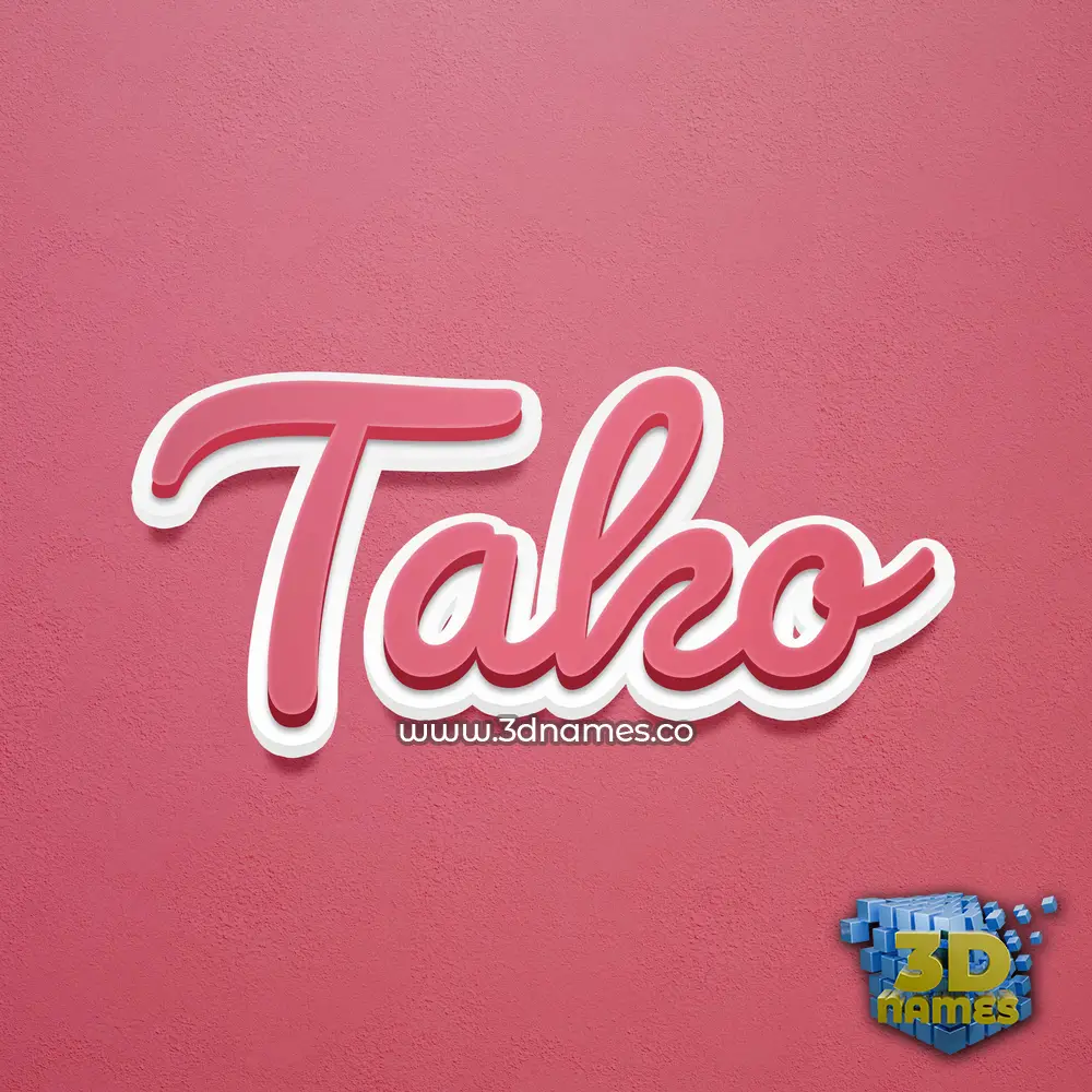 tako in Red Scribble style - 3D name wallpaper