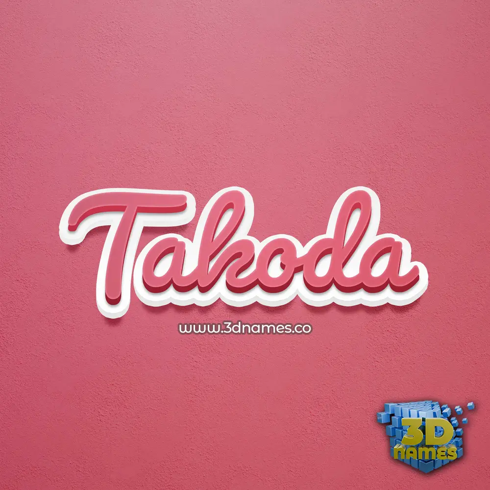takoda in Red Scribble style - 3D name wallpaper