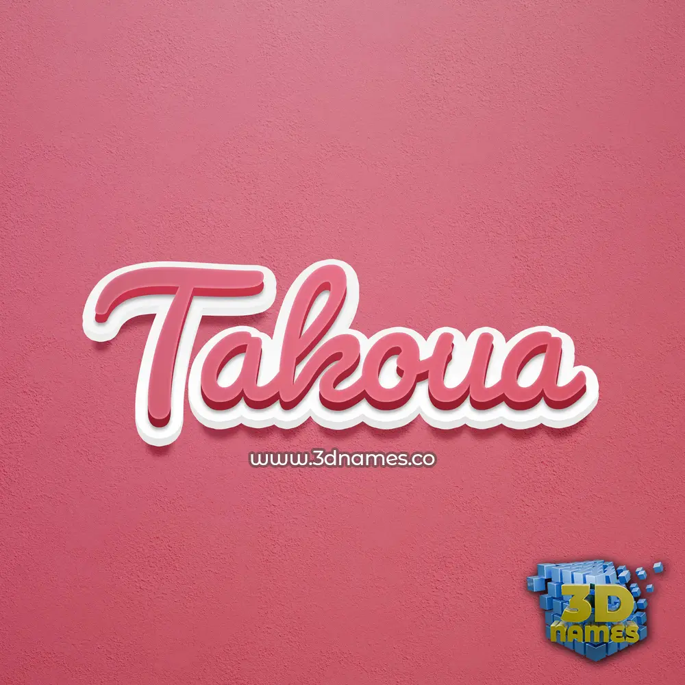 takoua in Red Scribble style - 3D name wallpaper