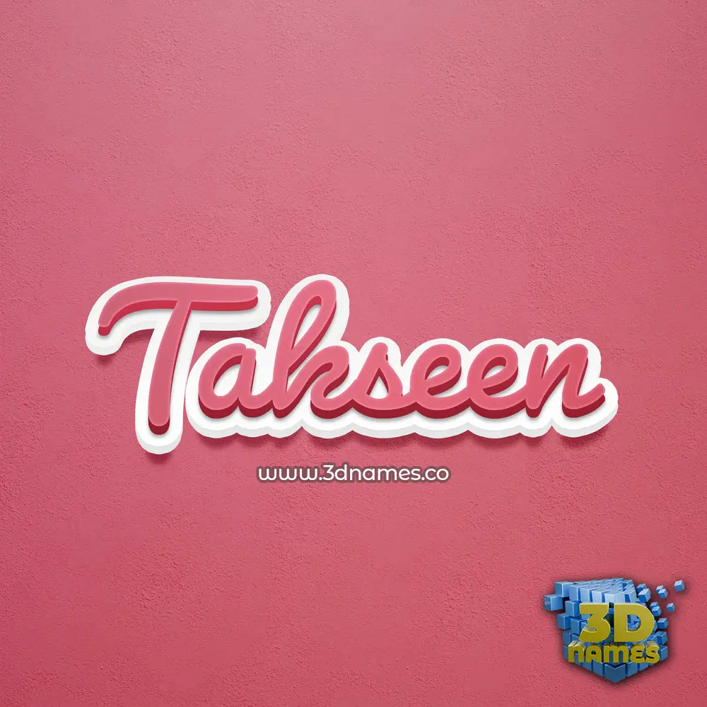 takseen in Red Scribble style - 3D name wallpaper