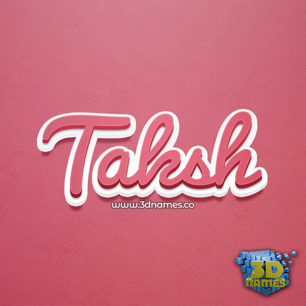 taksh in Red Scribble style - 3D name wallpaper