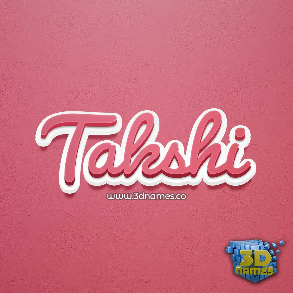 takshi in Red Scribble style - 3D name wallpaper
