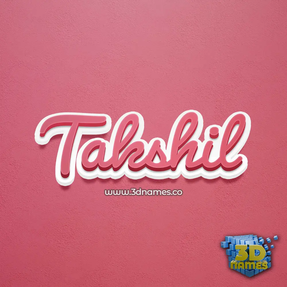 takshil in Red Scribble style - 3D name wallpaper