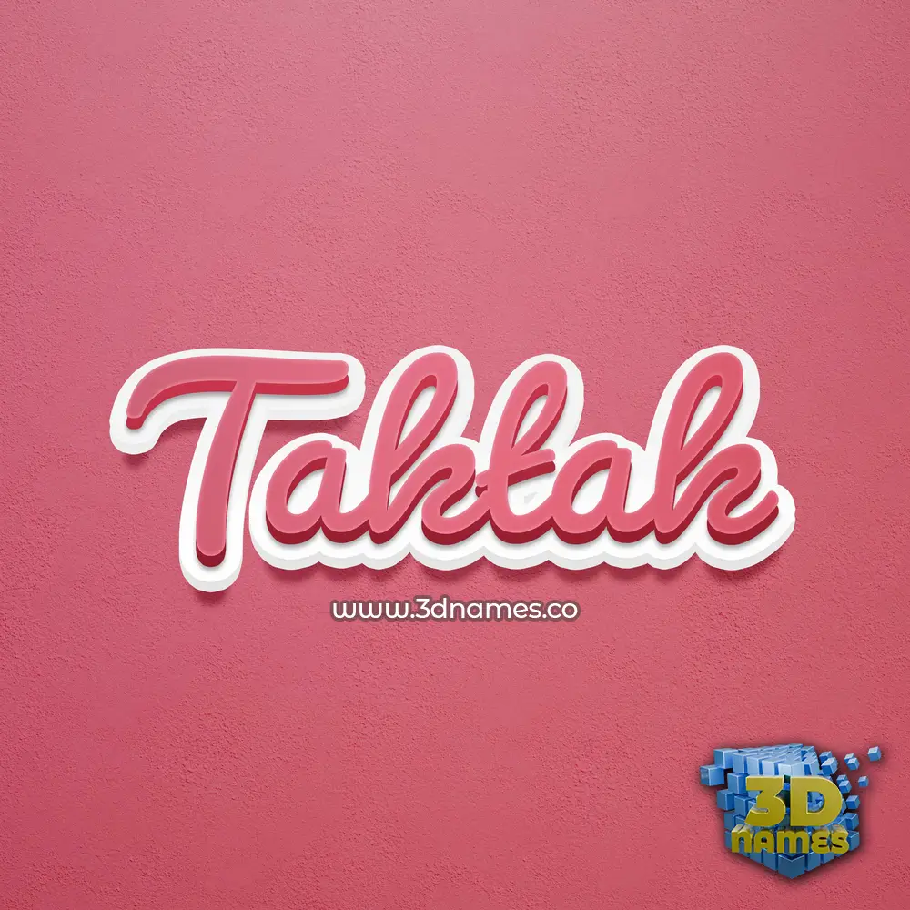 taktak in Red Scribble style - 3D name wallpaper