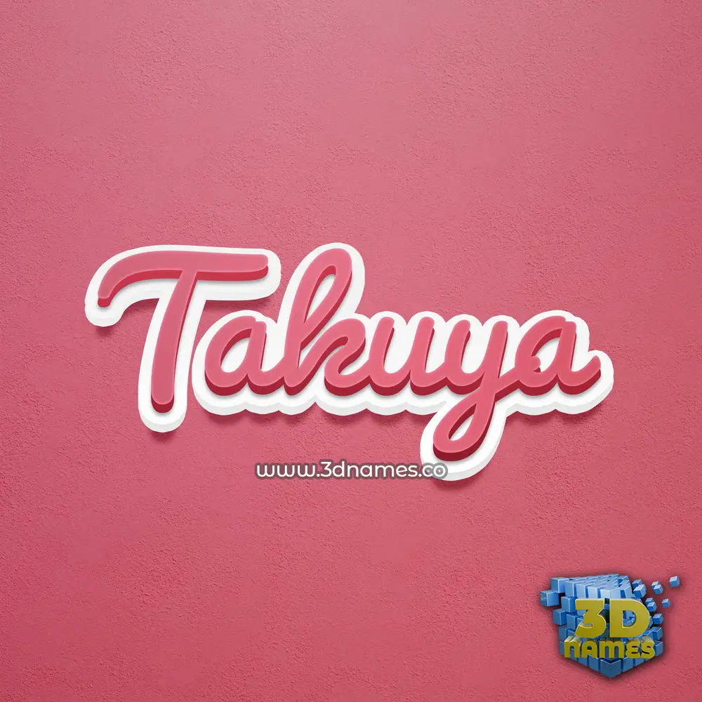 takuya in Red Scribble style - 3D name wallpaper