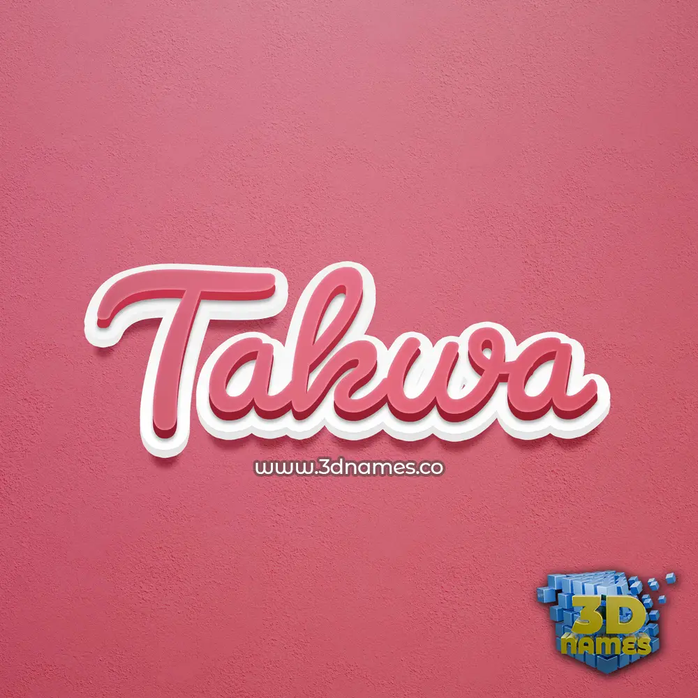 takwa in Red Scribble style - 3D name wallpaper